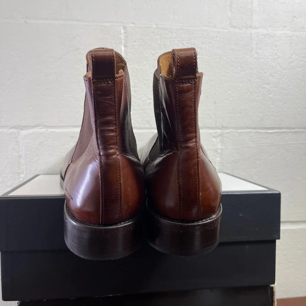 Mark Nason‎ Eastwood Franco Brown Leather Chelsea Boots Pull On Men's Size 13 US